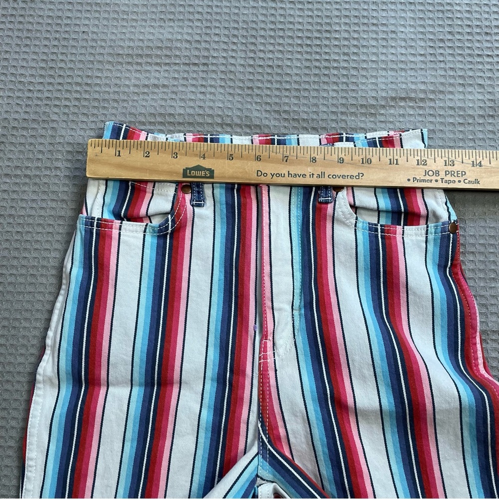 Wrangler Wanderer Flare Jeans 27 x 34 Womens High Rise Stripe Western Stretch - Picture 7 of 9